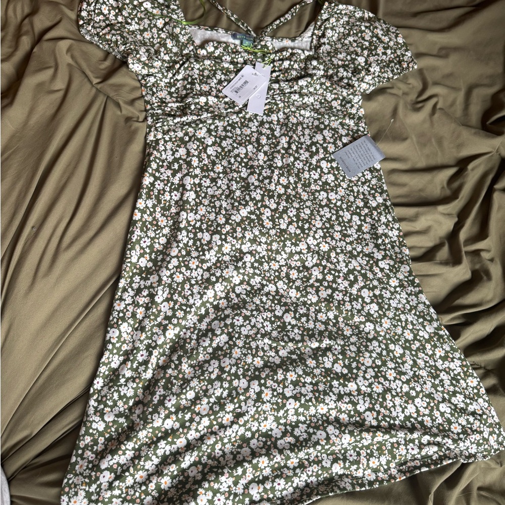 Nordstrom Green Floral Dress
